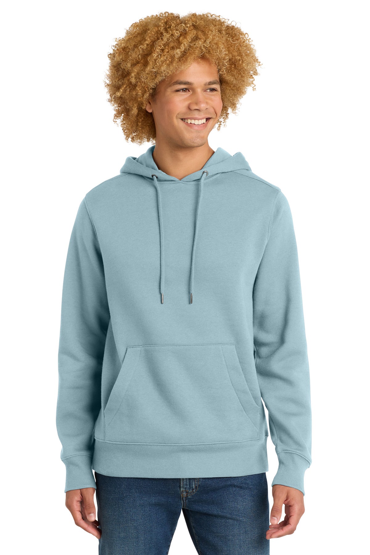 District Perfect Weight Fleece Hoodie DT1101 Blue Fog