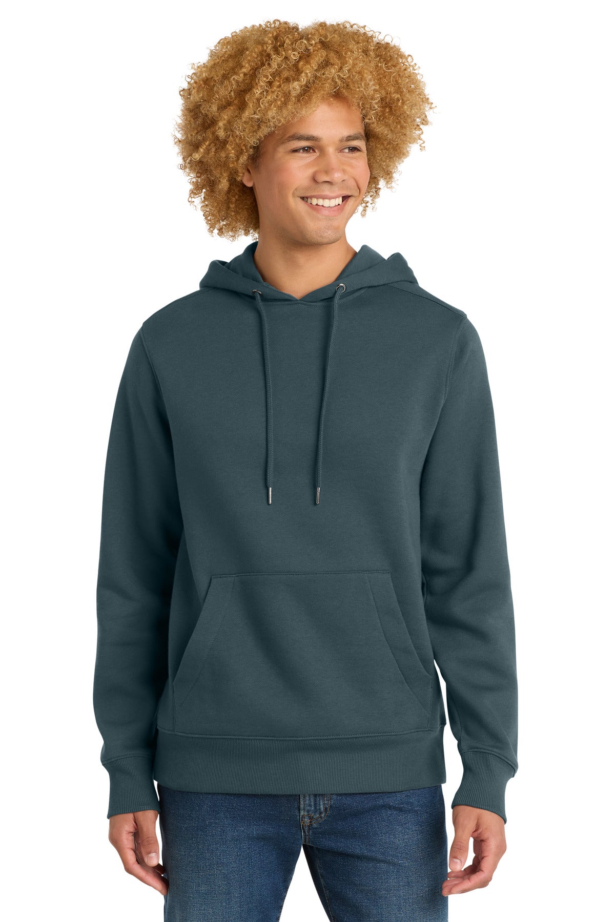 District Perfect Weight Fleece Hoodie DT1101 Deep Steel Blue