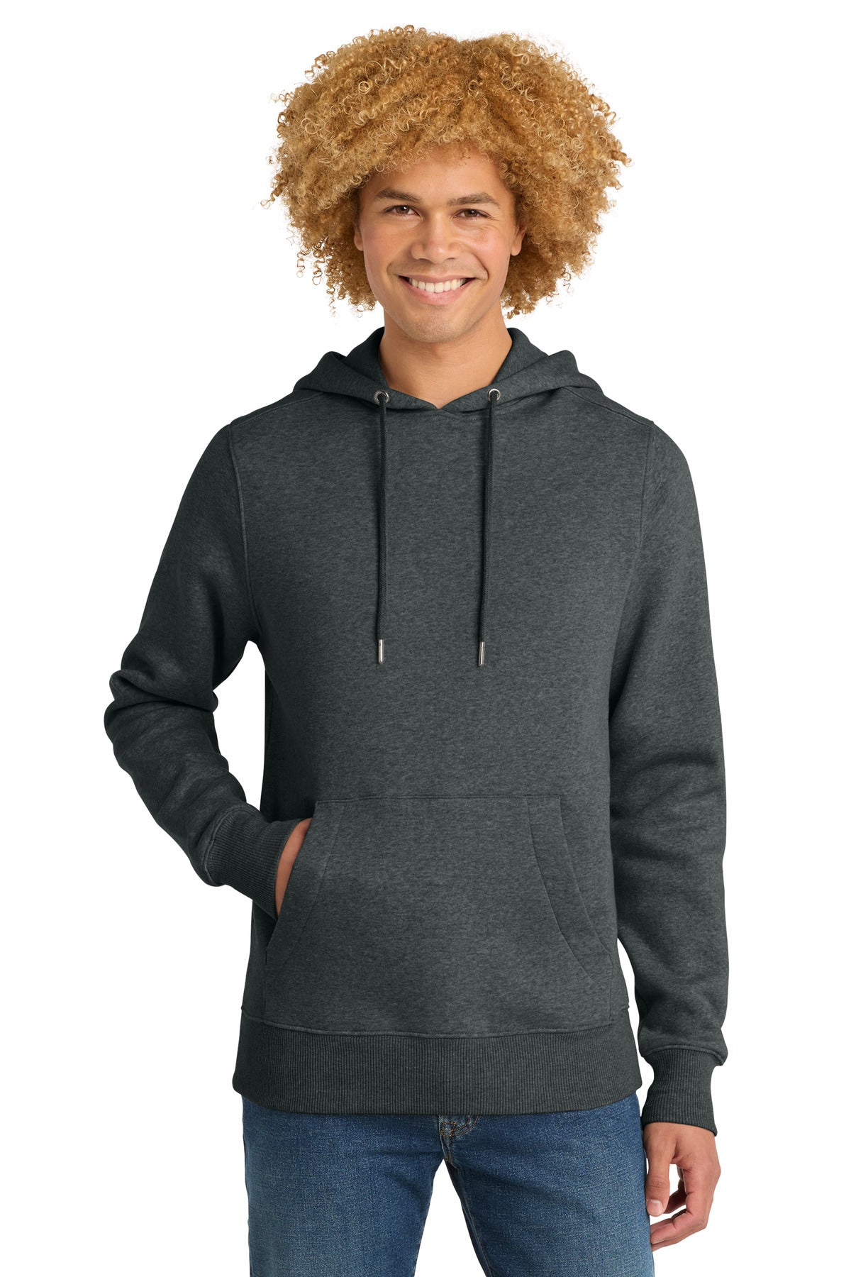 District Perfect Weight Fleece Hoodie DT1101 Heathered Charcoal