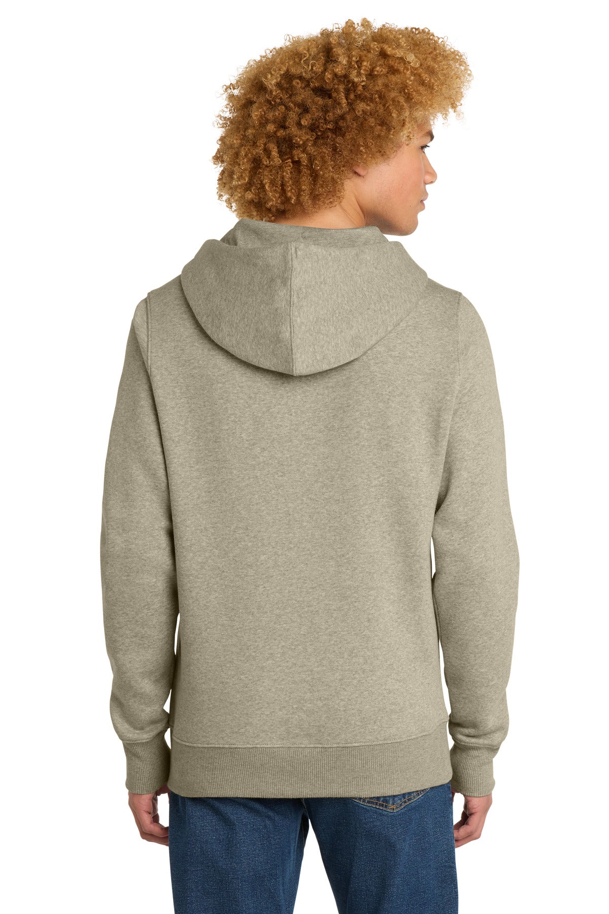 District Perfect Weight Fleece Hoodie DT1101 Heathered Latte