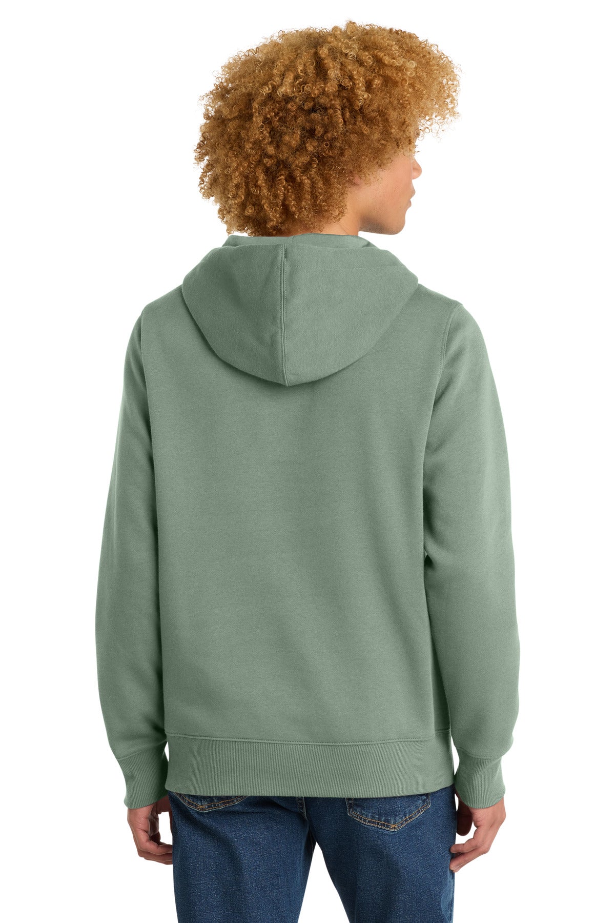 District Perfect Weight Fleece Hoodie DT1101 Laurel Green