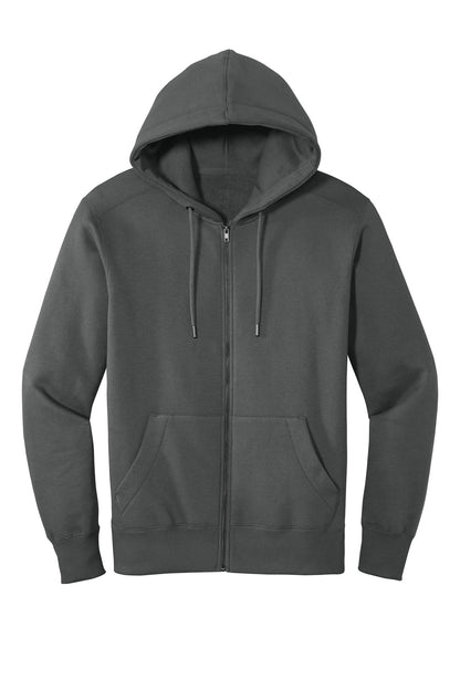 District Perfect Weight Fleece Full-Zip Hoodie DT1103 Charcoal