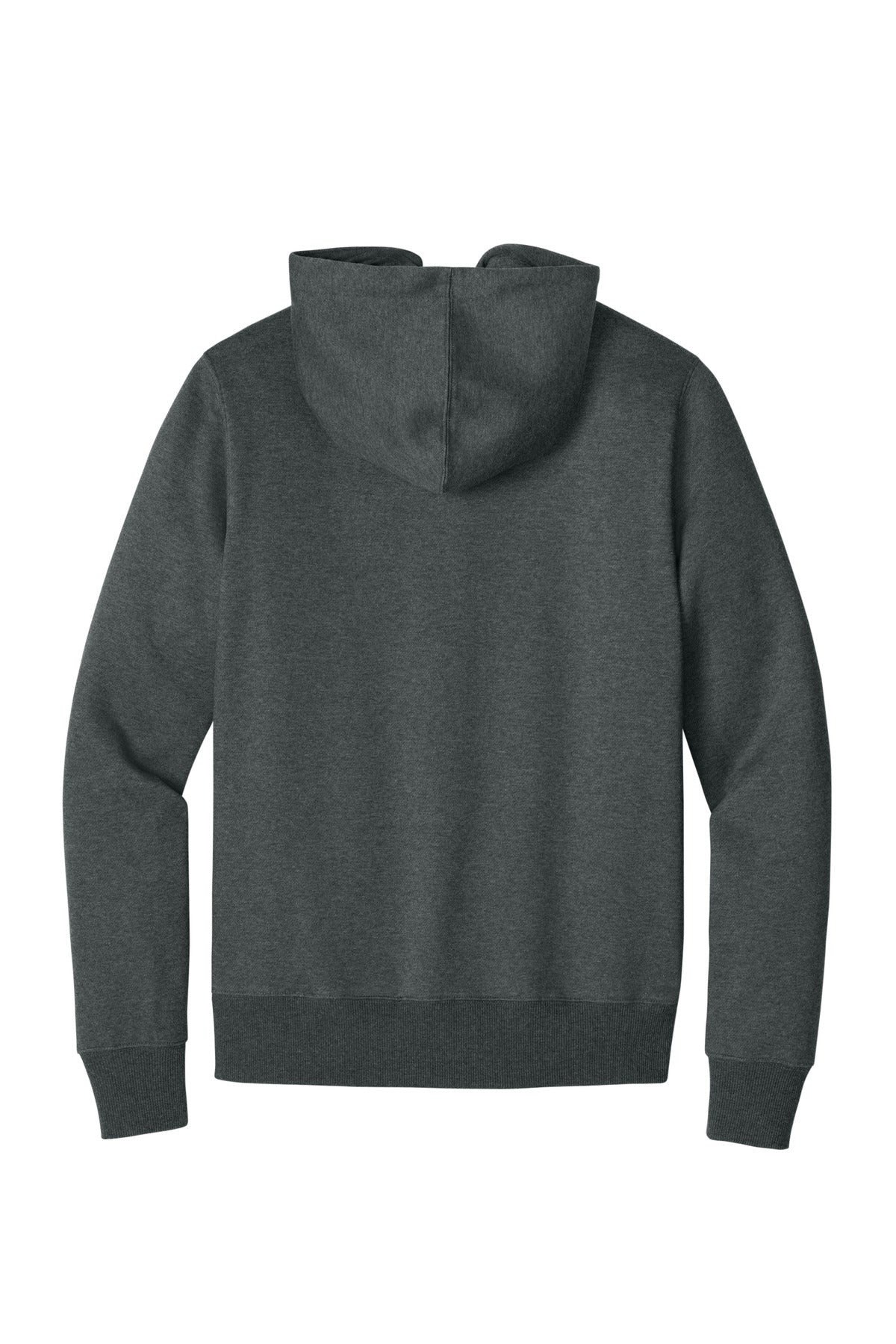 District Perfect Weight Fleece Full-Zip Hoodie DT1103 Heathered Charcoal