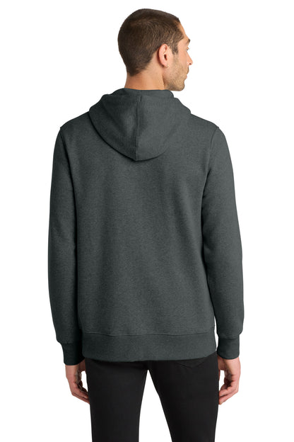 District Perfect Weight Fleece Full-Zip Hoodie DT1103 Heathered Charcoal