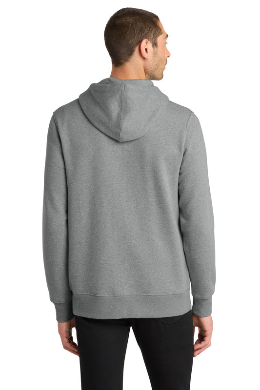 District Perfect Weight Fleece Full-Zip Hoodie DT1103 Heathered Steel