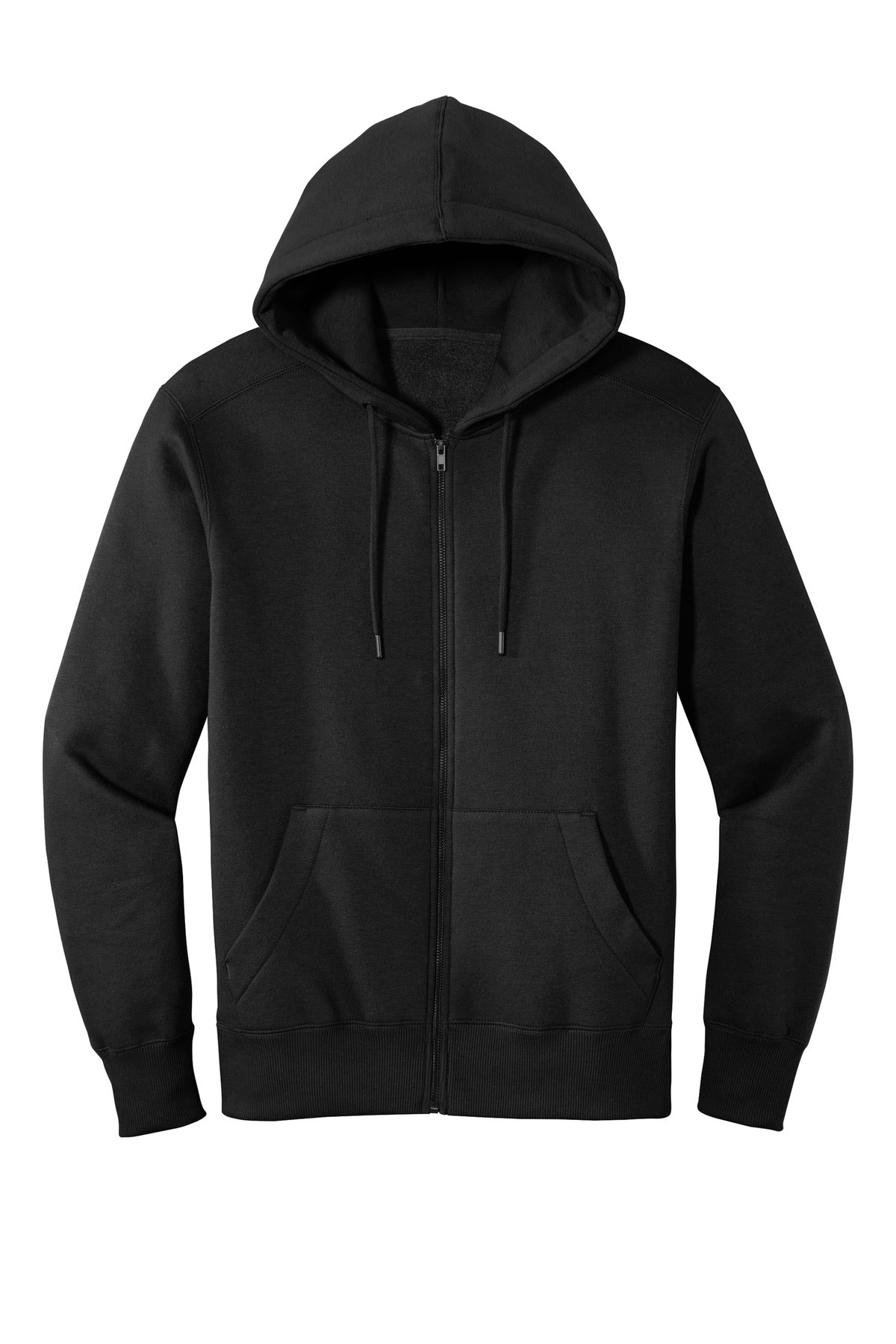 District Perfect Weight Fleece Full-Zip Hoodie DT1103 Jet Black