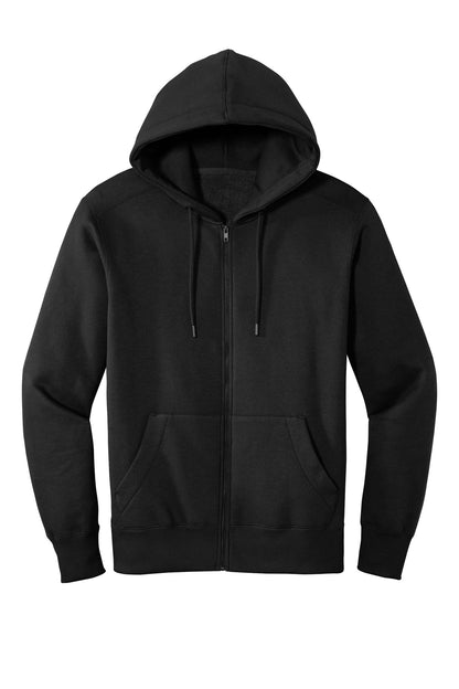 District Perfect Weight Fleece Full-Zip Hoodie DT1103 Jet Black