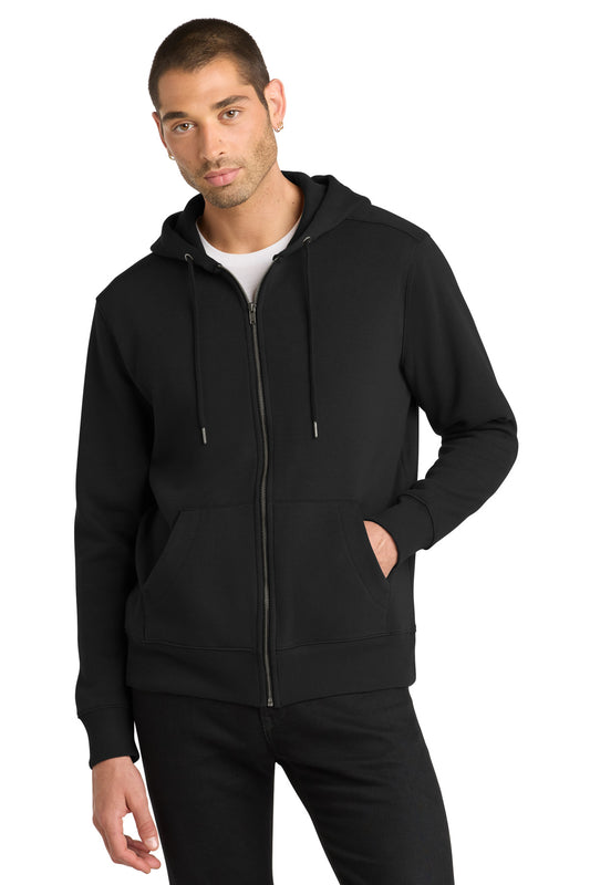 District Perfect Weight Fleece Full-Zip Hoodie DT1103 Jet Black