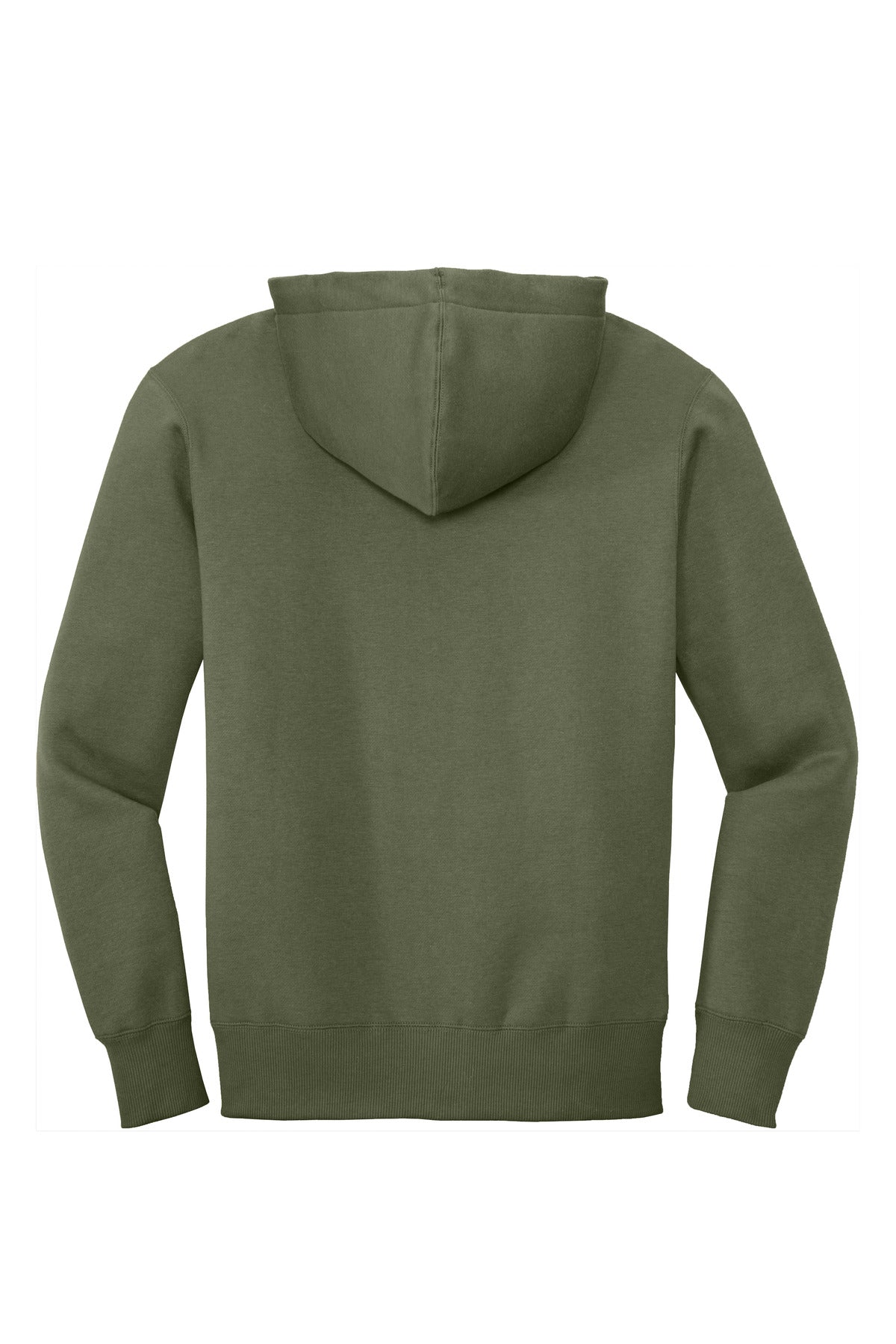 District Perfect Weight Fleece Full-Zip Hoodie DT1103 Military Green