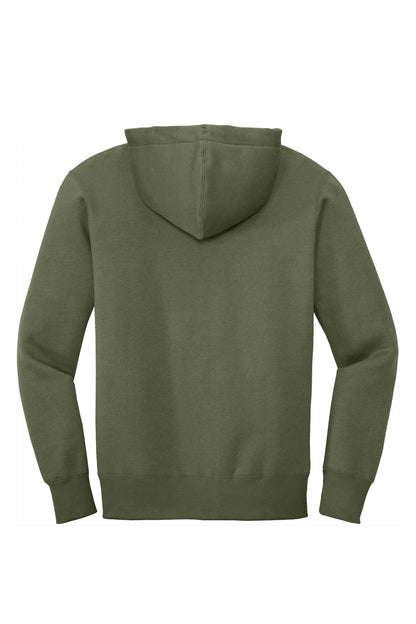 District Perfect Weight Fleece Full-Zip Hoodie DT1103 Military Green