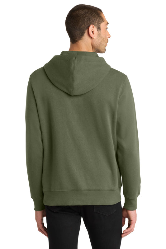 District Perfect Weight Fleece Full-Zip Hoodie DT1103 Military Green