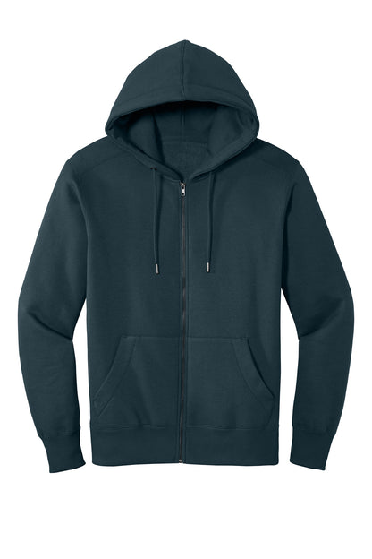District Perfect Weight Fleece Full-Zip Hoodie DT1103 New Navy