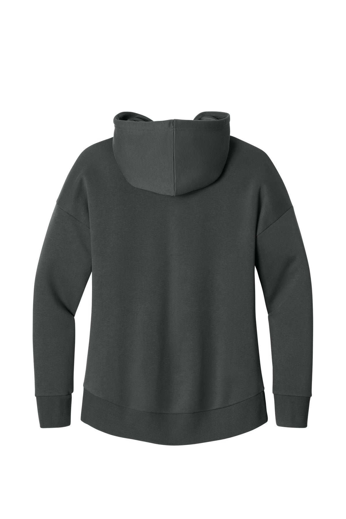 District Women's Perfect Weight Fleece Drop Shoulder Full-Zip Hoodie DT1104 Charcoal