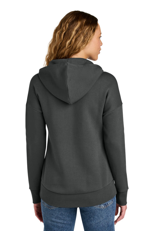 District Women's Perfect Weight Fleece Drop Shoulder Full-Zip Hoodie DT1104 Charcoal