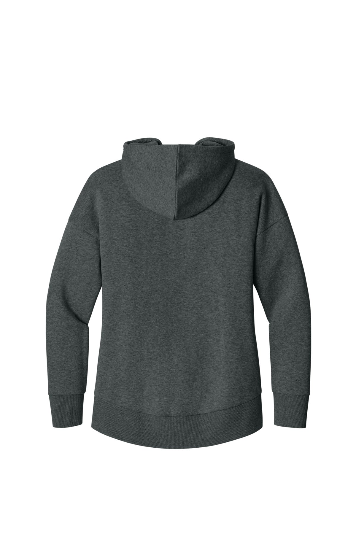 District Women's Perfect Weight Fleece Drop Shoulder Full-Zip Hoodie DT1104 Heathered Charcoal