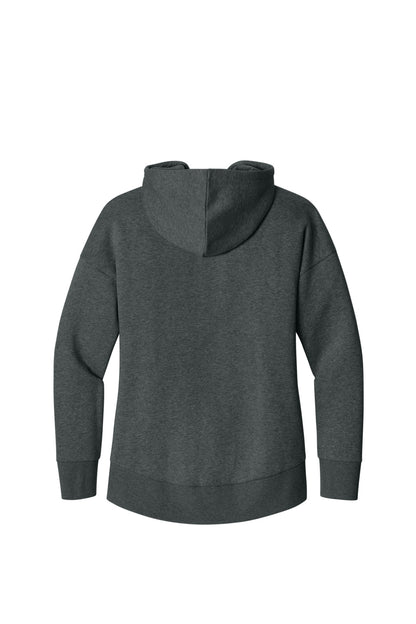 District Women's Perfect Weight Fleece Drop Shoulder Full-Zip Hoodie DT1104 Heathered Charcoal