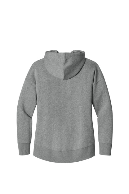 District Women's Perfect Weight Fleece Drop Shoulder Full-Zip Hoodie DT1104 Heathered Steel