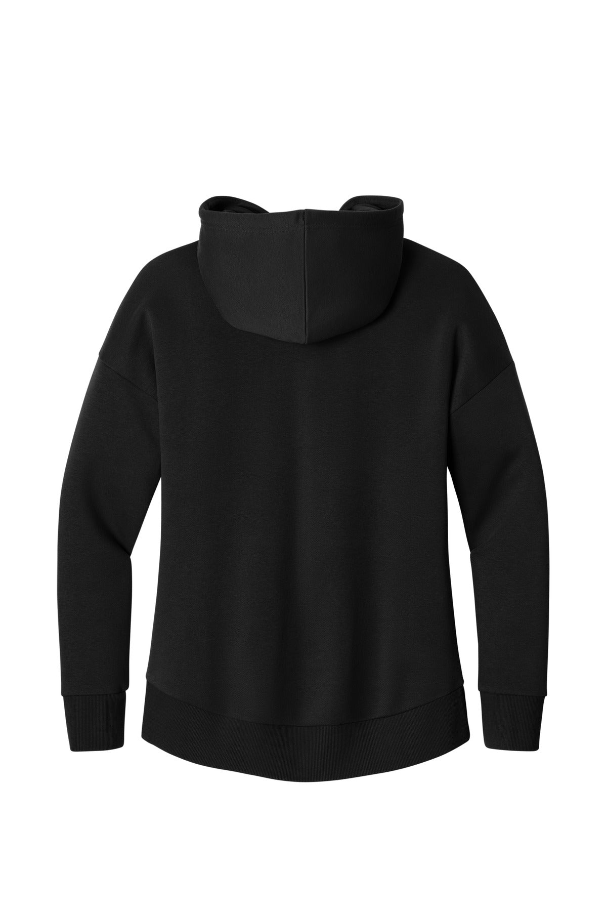 District Women's Perfect Weight Fleece Drop Shoulder Full-Zip Hoodie DT1104 Jet Black