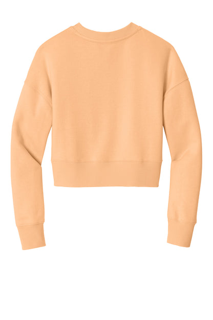 District Women's Perfect Weight Fleece Cropped Crew DT1105 Apricot