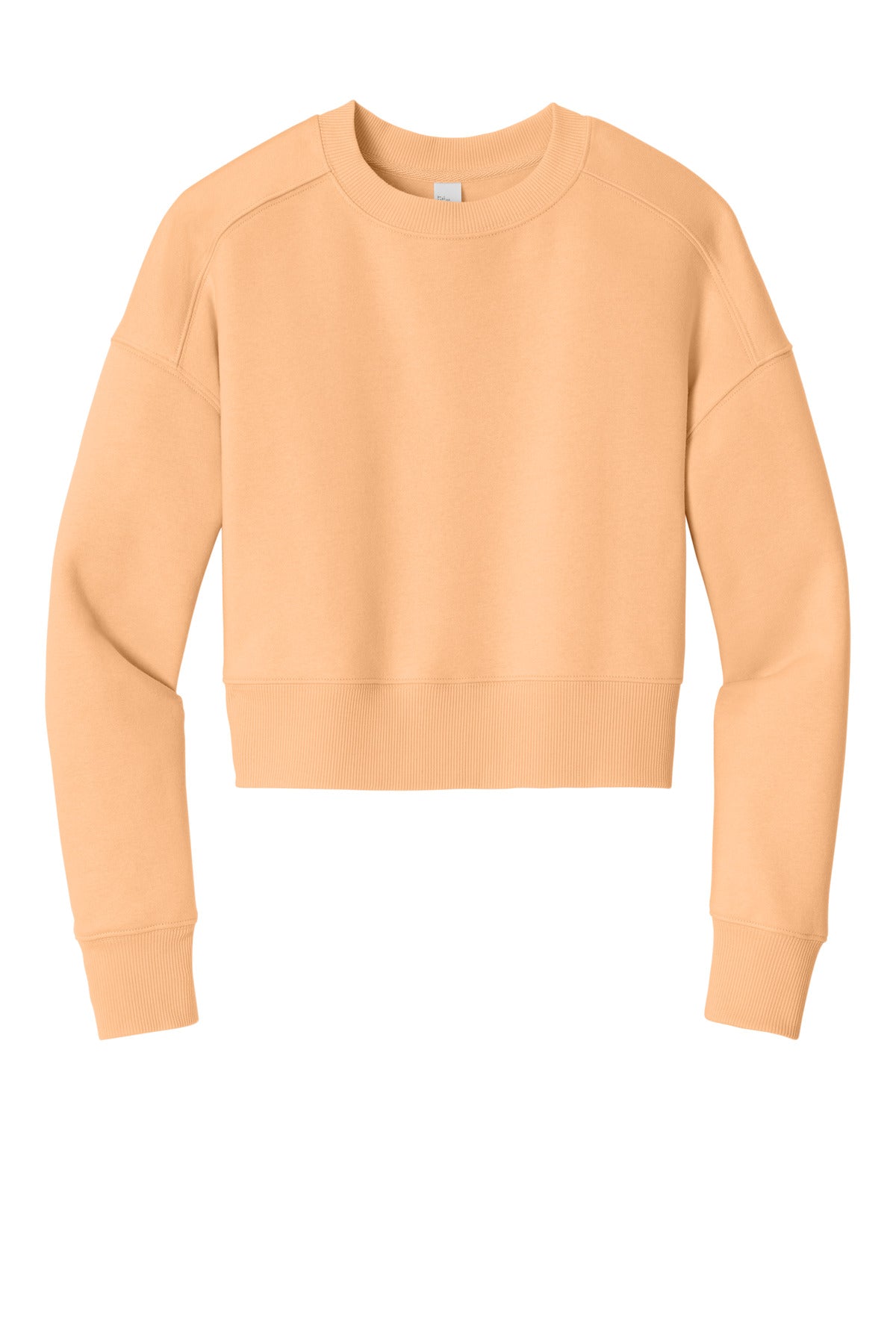 District Women's Perfect Weight Fleece Cropped Crew DT1105 Apricot