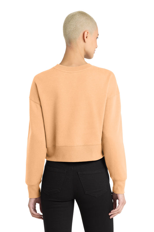 District Women's Perfect Weight Fleece Cropped Crew DT1105 Apricot