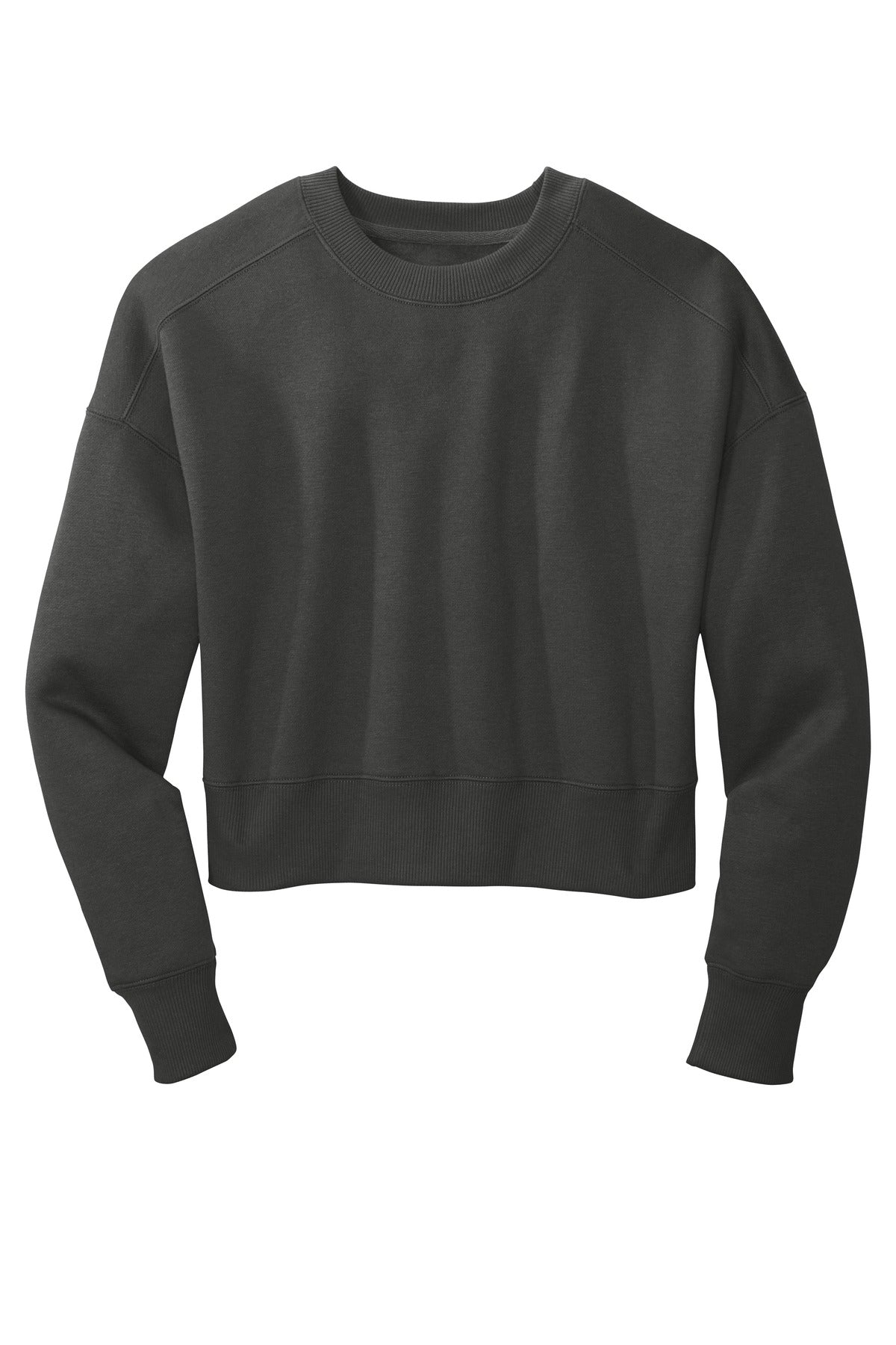 District Women's Perfect Weight Fleece Cropped Crew DT1105 Charcoal