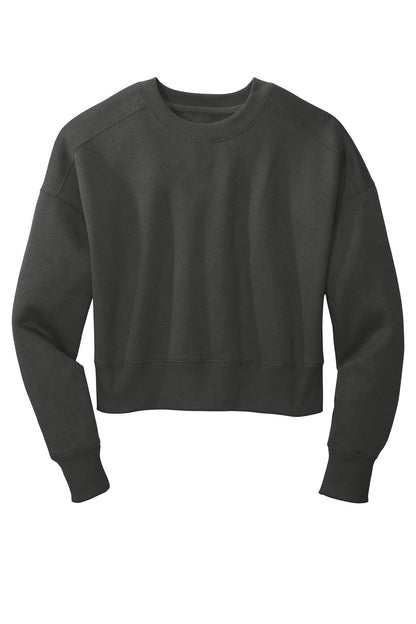 District Women's Perfect Weight Fleece Cropped Crew DT1105 Charcoal