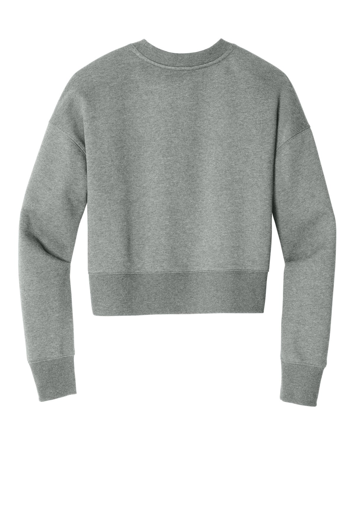 District Women's Perfect Weight Fleece Cropped Crew DT1105 Heathered Steel