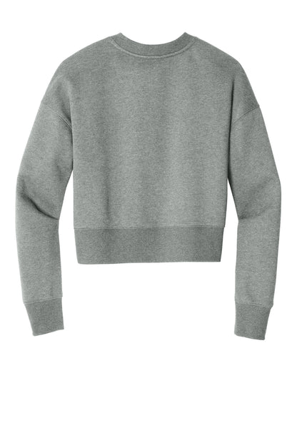 District Women's Perfect Weight Fleece Cropped Crew DT1105 Heathered Steel