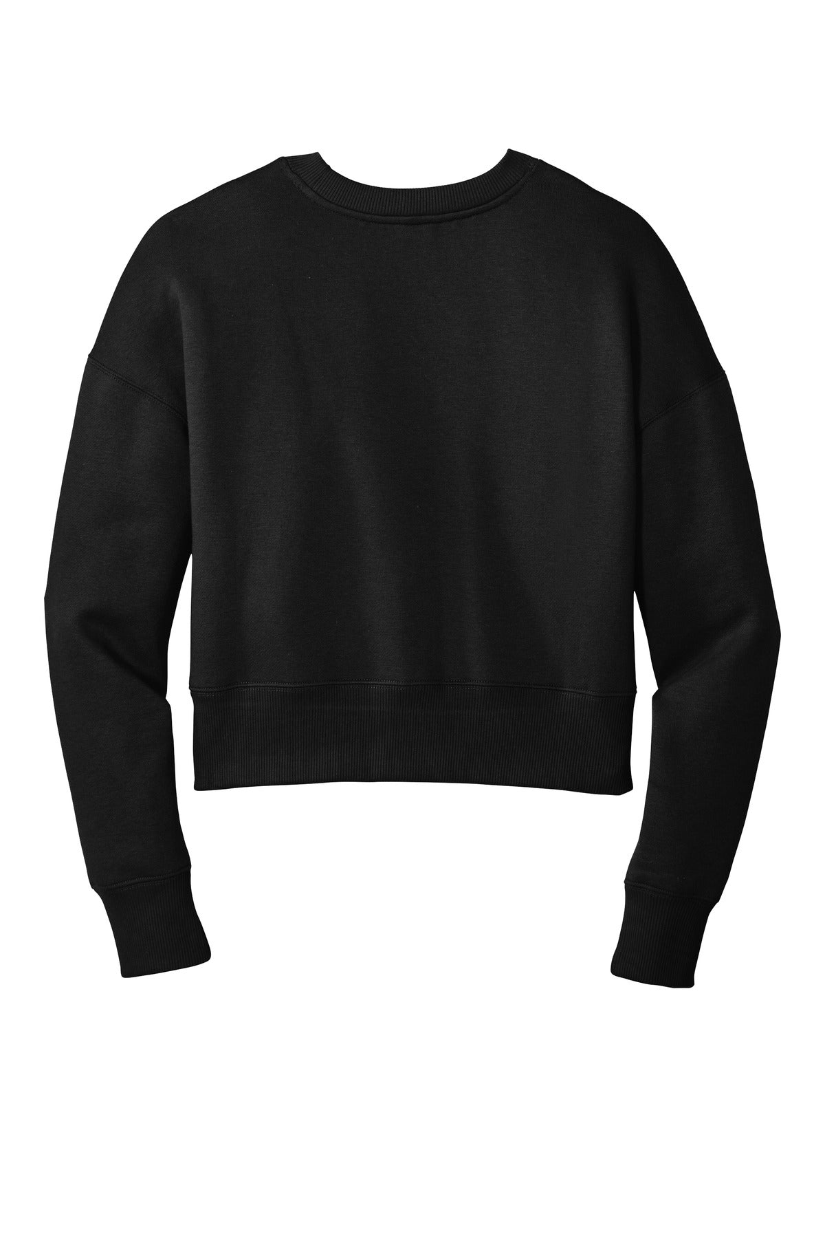 District Women's Perfect Weight Fleece Cropped Crew DT1105 Jet Black