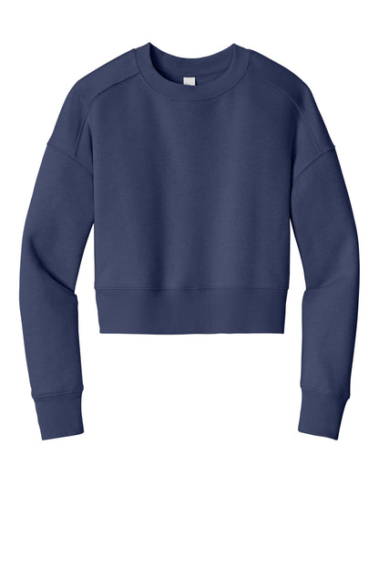 District Women's Perfect Weight Fleece Cropped Crew DT1105 Tanzanite