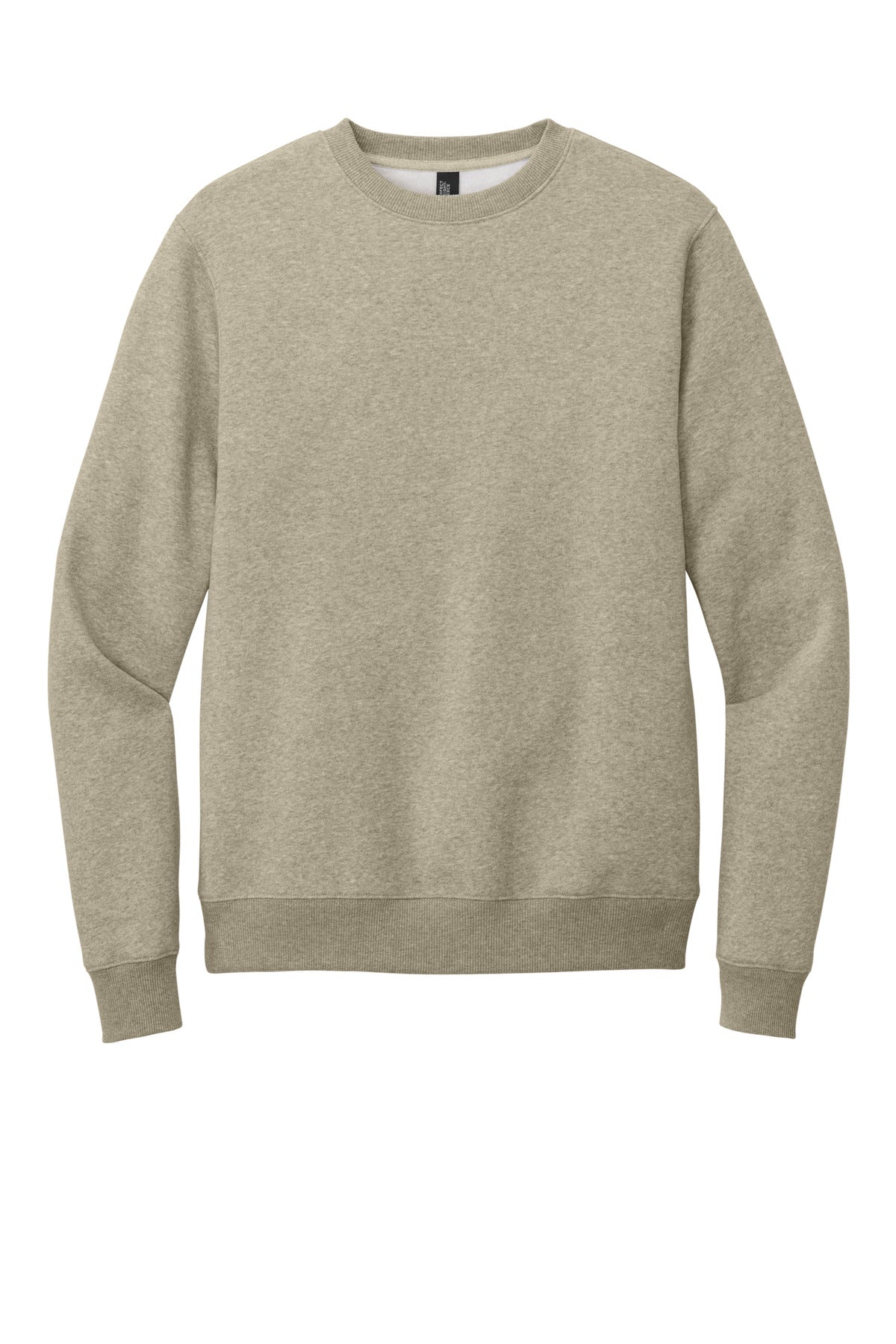 District Perfect Weight Fleece Crew DT1106 Heathered Latte