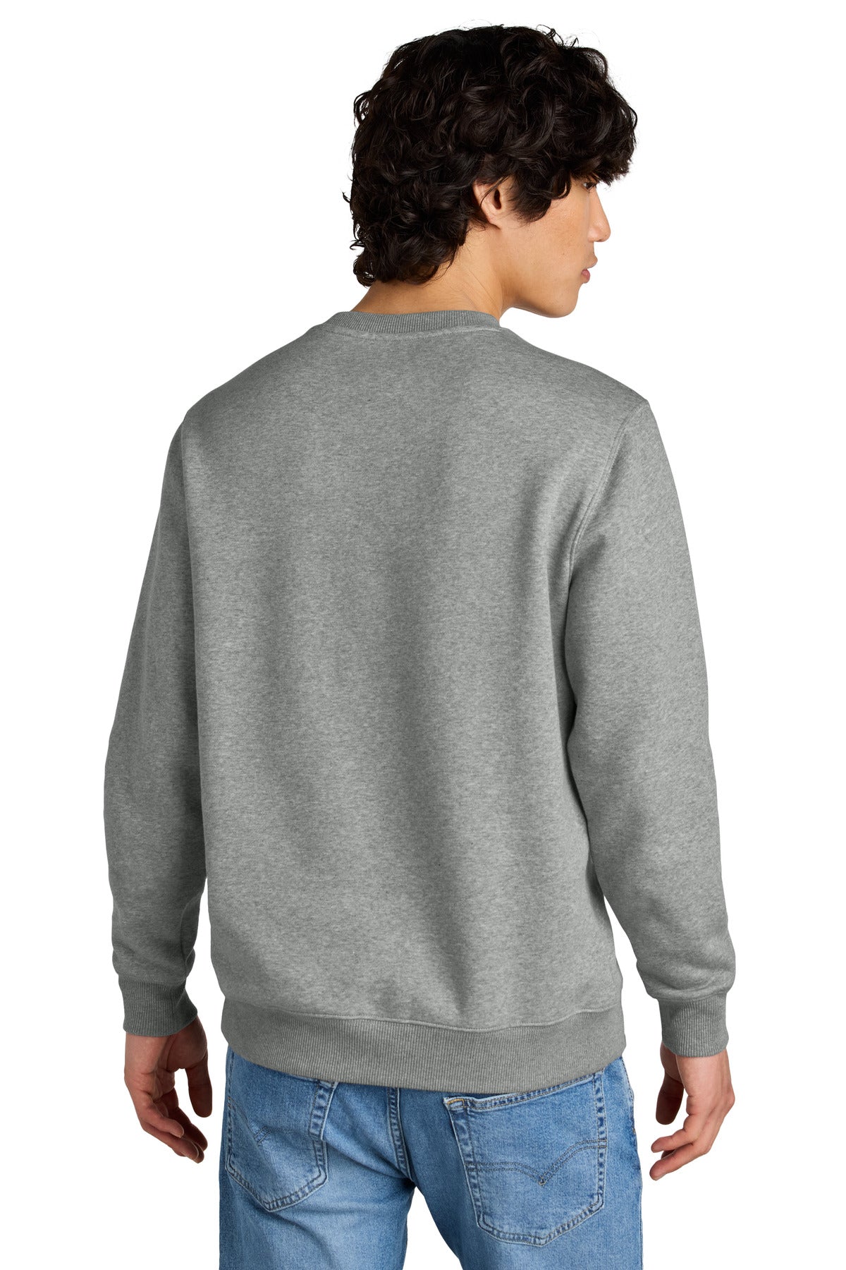 District Perfect Weight Fleece Crew DT1106 Heathered Steel