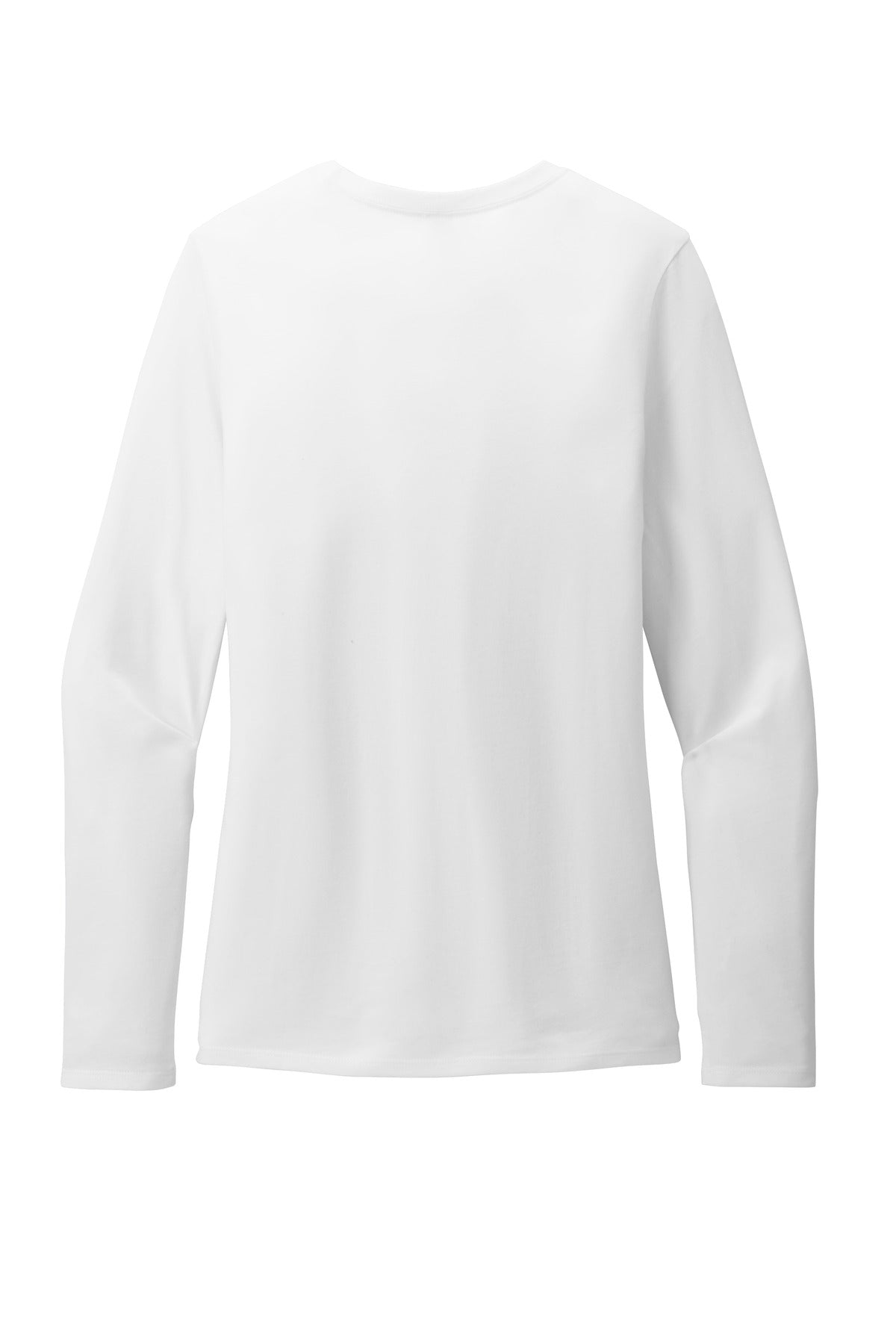 District Women's Perfect Blend CVC Long Sleeve Tee DT110 White