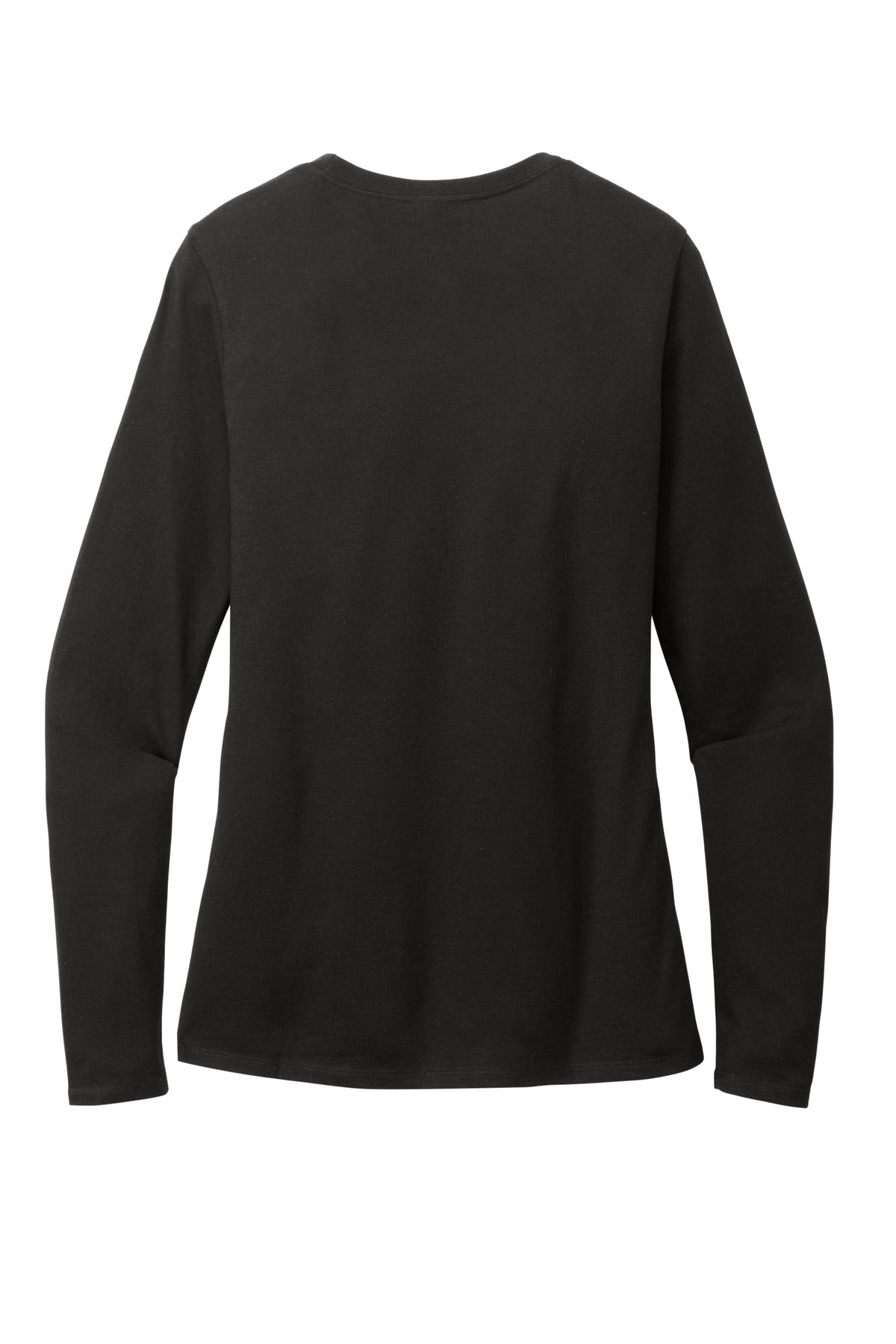 District Women's Perfect Blend CVC Long Sleeve Tee DT110 Black