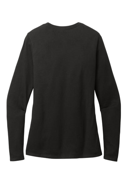 District Women's Perfect Blend CVC Long Sleeve Tee DT110 Black