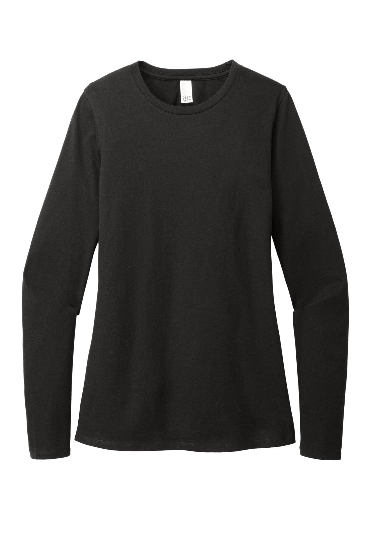 District Women's Perfect Blend CVC Long Sleeve Tee DT110 Black