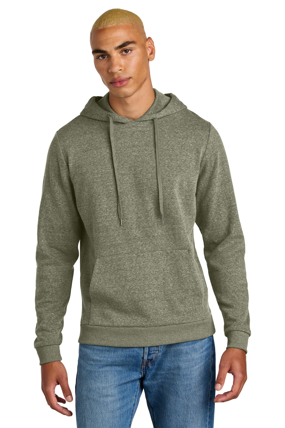 District Perfect Tri Fleece Pullover Hoodie DT1300 Military Green Frost