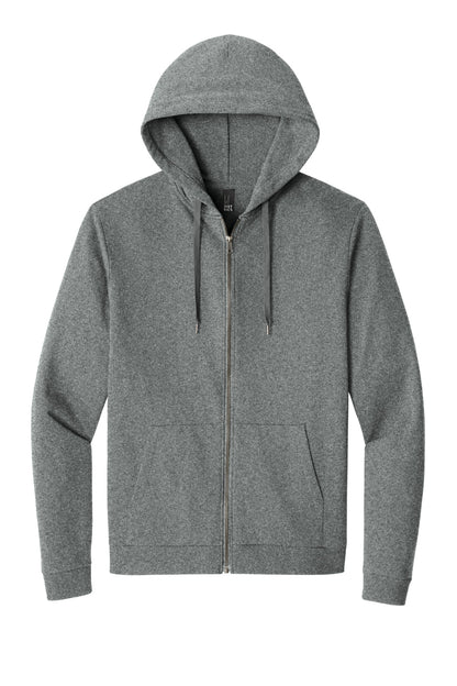 District Perfect Tri Fleece Full-Zip Hoodie DT1302 Grey Frost