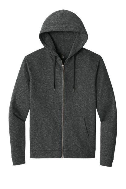 District Perfect Tri Fleece Full-Zip Hoodie DT1302 Heathered Charcoal