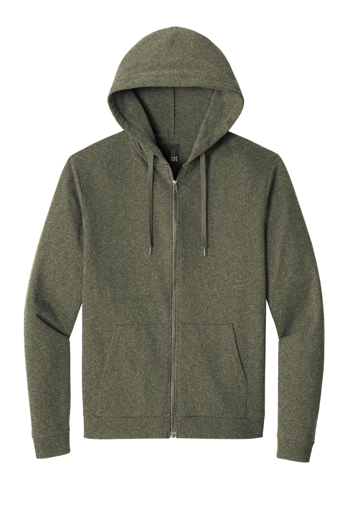 District Perfect Tri Fleece Full-Zip Hoodie DT1302 Military Green Frost