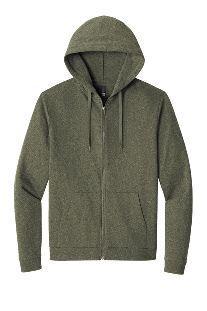 District Perfect Tri Fleece Full-Zip Hoodie DT1302 Military Green Frost