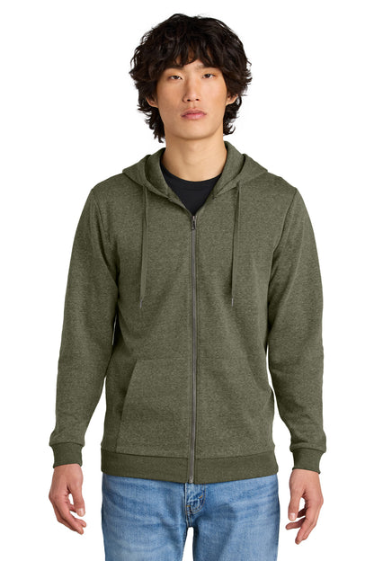 District Perfect Tri Fleece Full-Zip Hoodie DT1302 Military Green Frost