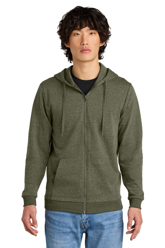 District Perfect Tri Fleece Full-Zip Hoodie DT1302 Military Green Frost