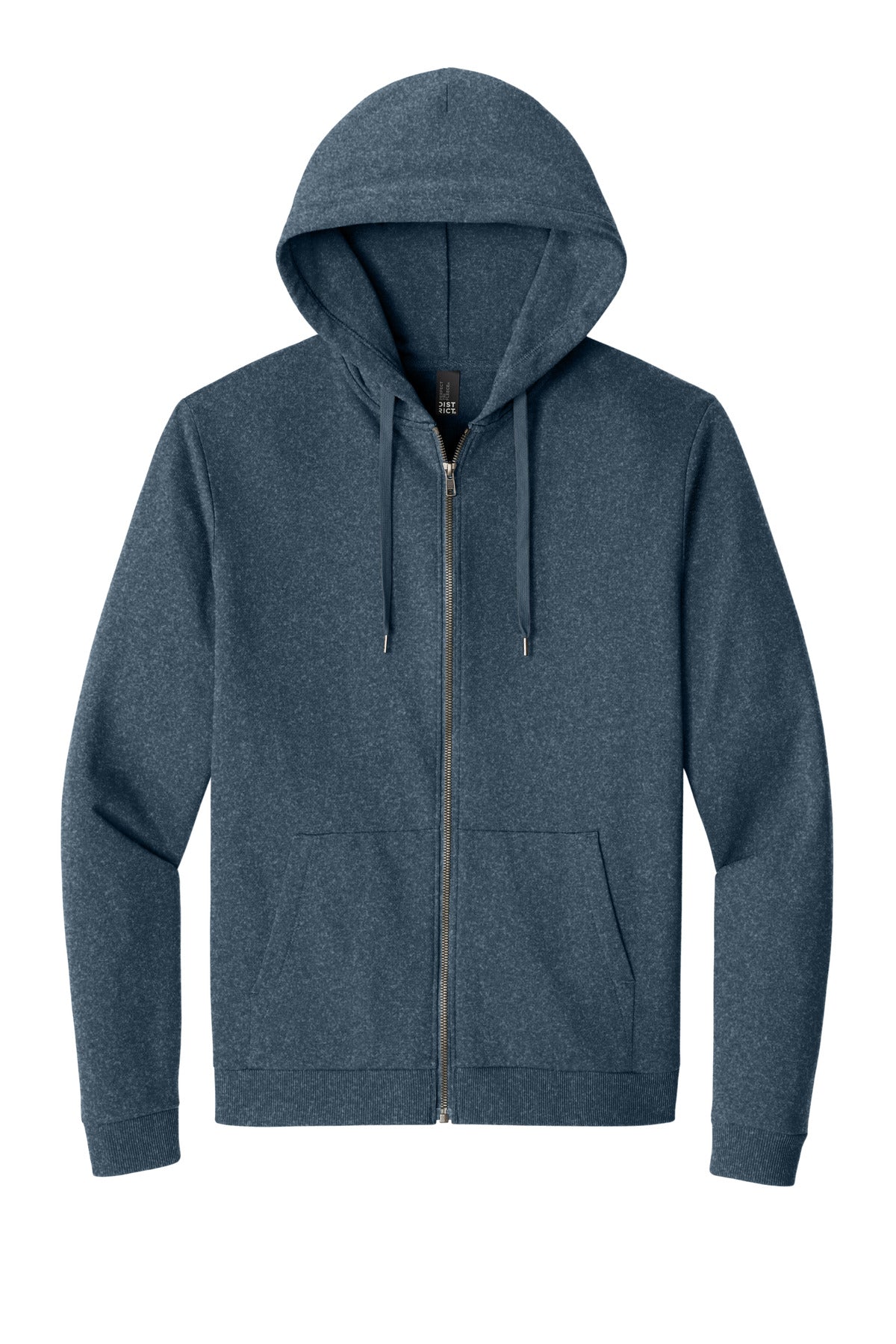 District Perfect Tri Fleece Full-Zip Hoodie DT1302 Navy Frost
