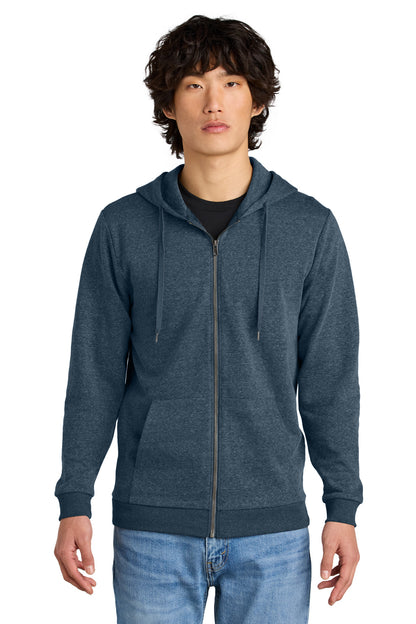 District Perfect Tri Fleece Full-Zip Hoodie DT1302 Navy Frost