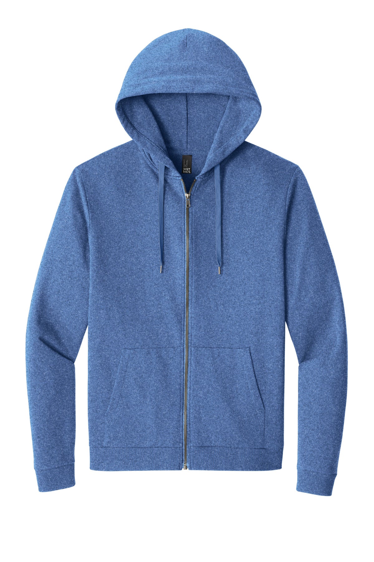 District Perfect Tri Fleece Full-Zip Hoodie DT1302 Royal Frost