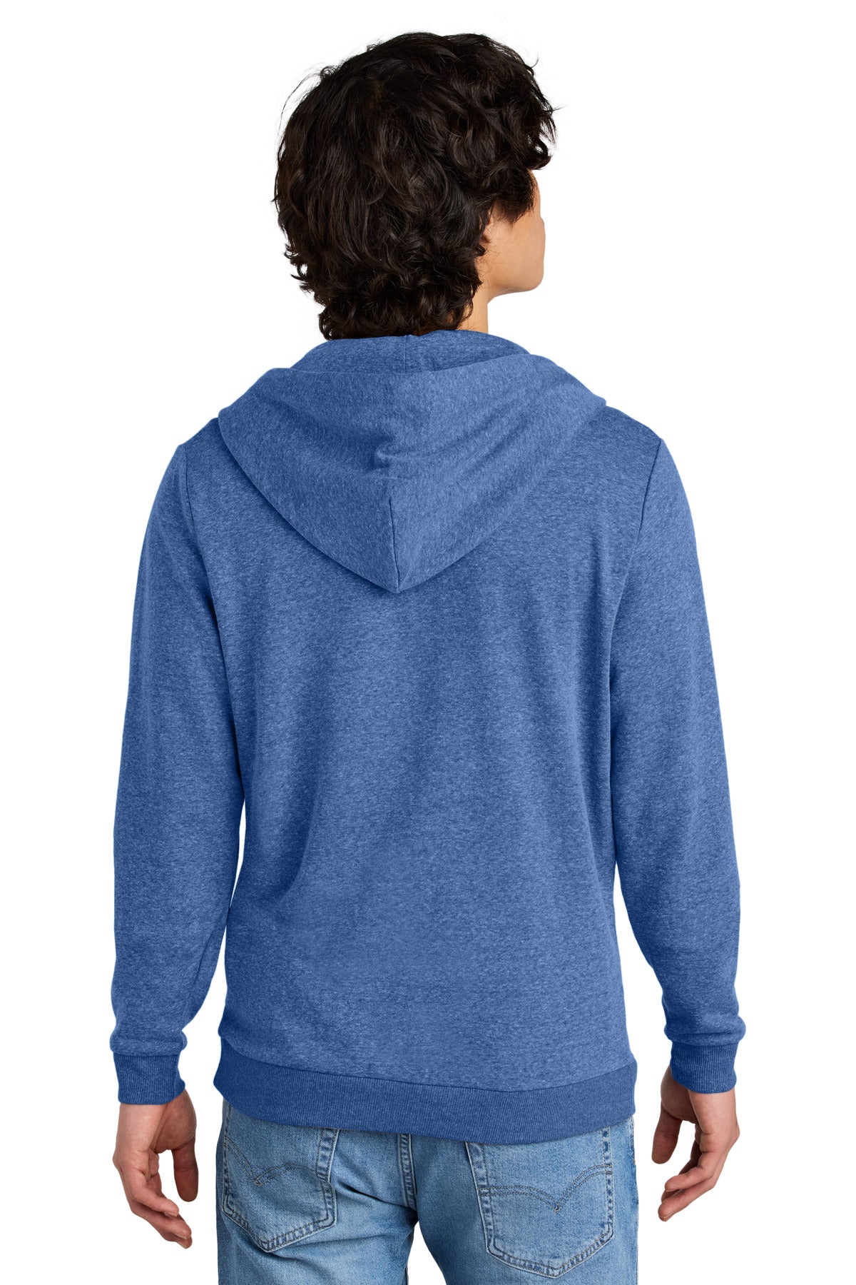 District Perfect Tri Fleece Full-Zip Hoodie DT1302 Royal Frost