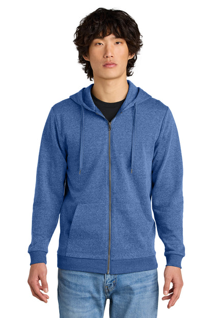 District Perfect Tri Fleece Full-Zip Hoodie DT1302 Royal Frost