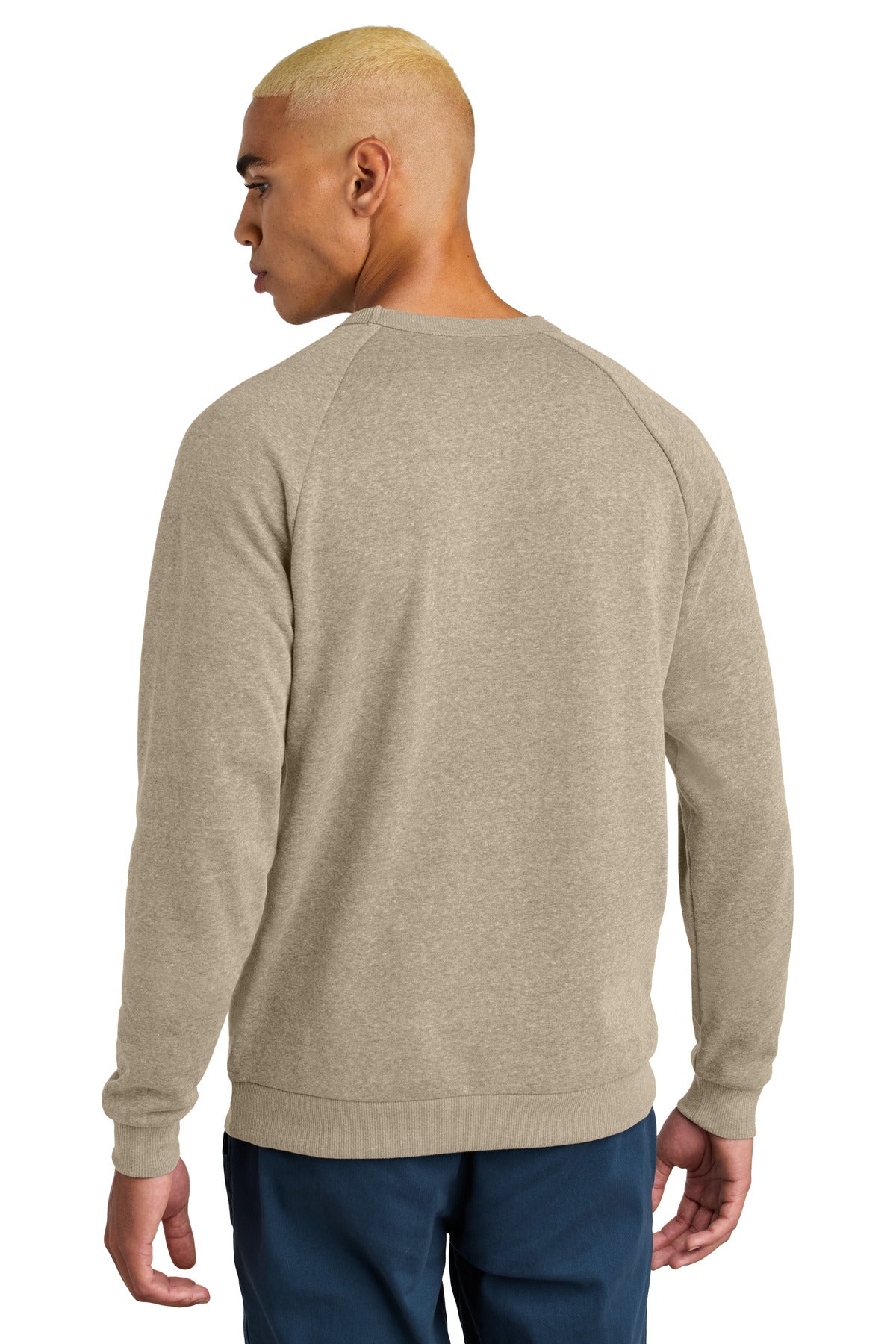 District Perfect Tri Fleece Crewneck Sweatshirt DT1304 Desert Tan Heather